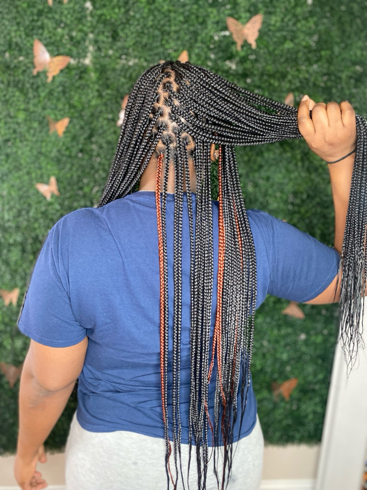 Box Braids: Medium Size Butt Length at K.M.H.&S. Braiding in Chicago, IL