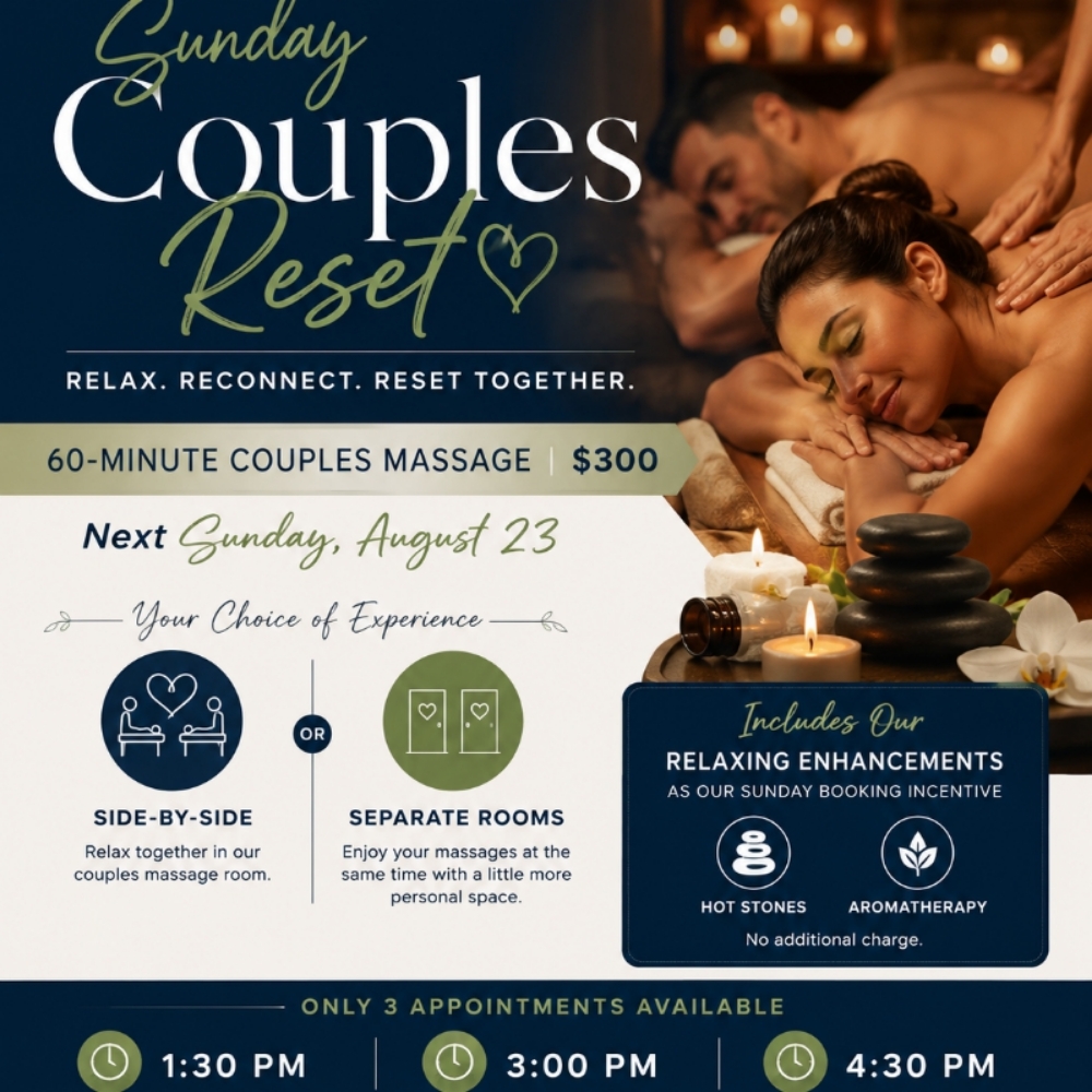 Sunday Couples Reset at A BETTER MASSAGE PROFESSIONAL, LLC in Independence, OH