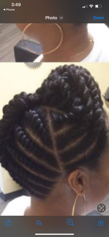 FlatTwist Cornrows Med w/added Hair