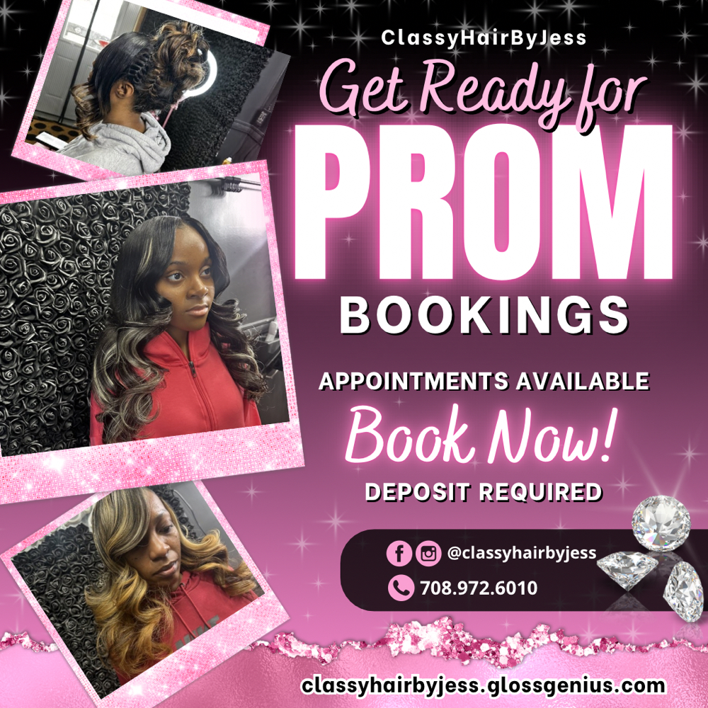 Prom day at Classyhairbyjess LLC in Tinley park, IL