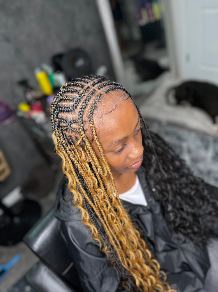 Feedin + Knotless Braids at Keyzkreativestylz in Chesapeake, VA