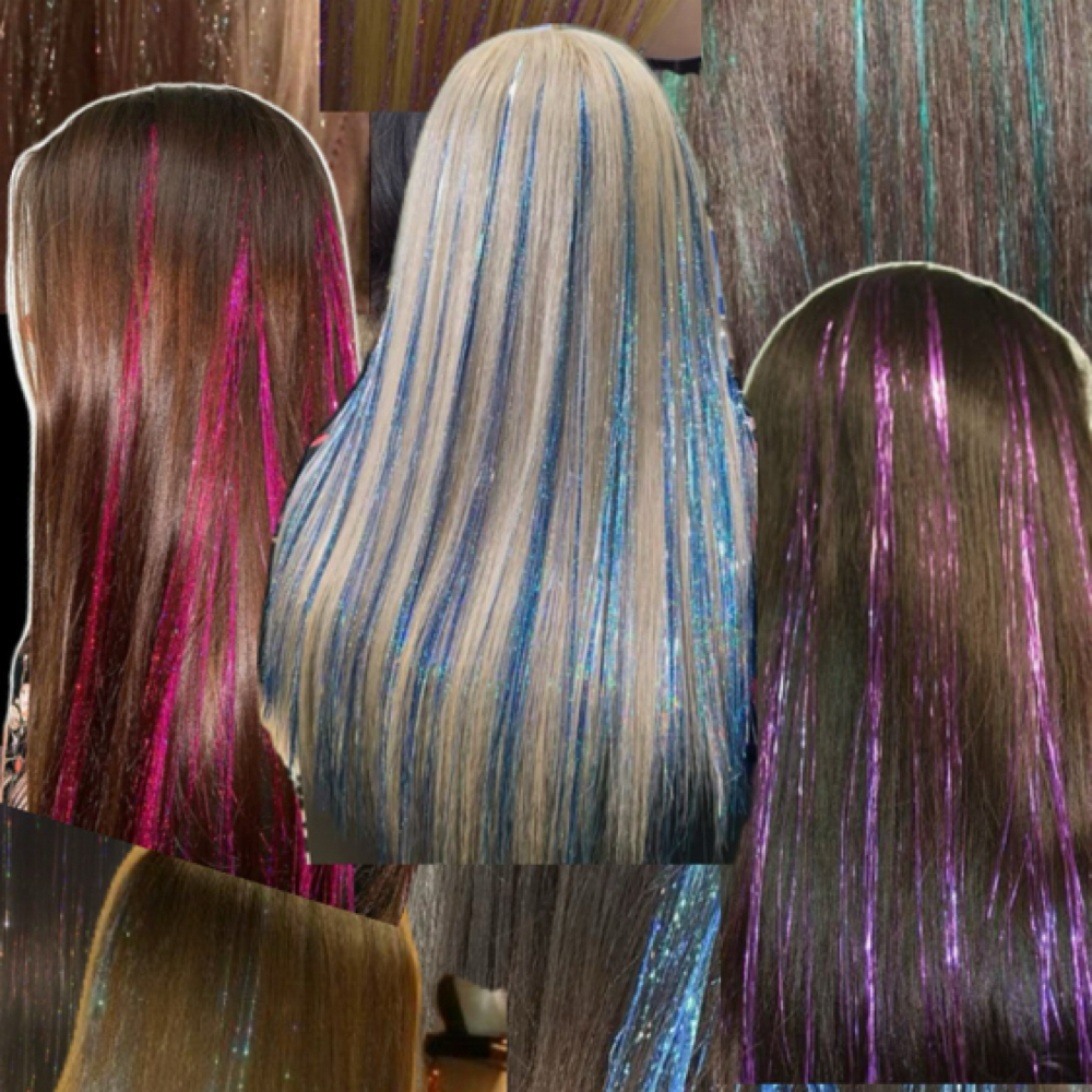 Tinsel Installation at Rad Hair by Sofia in Corona, CA