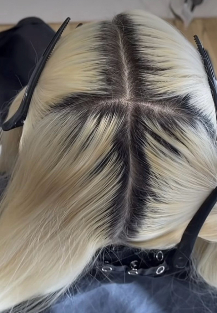 Bleach Root Touch-Up,Tone,& Blowdry