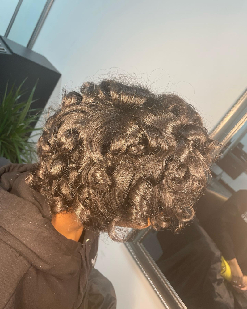 Silk Press With Curls