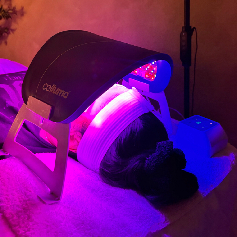 LED Light Therapy Session at Rain Aesthetics in Rancho Cucamonga, CA