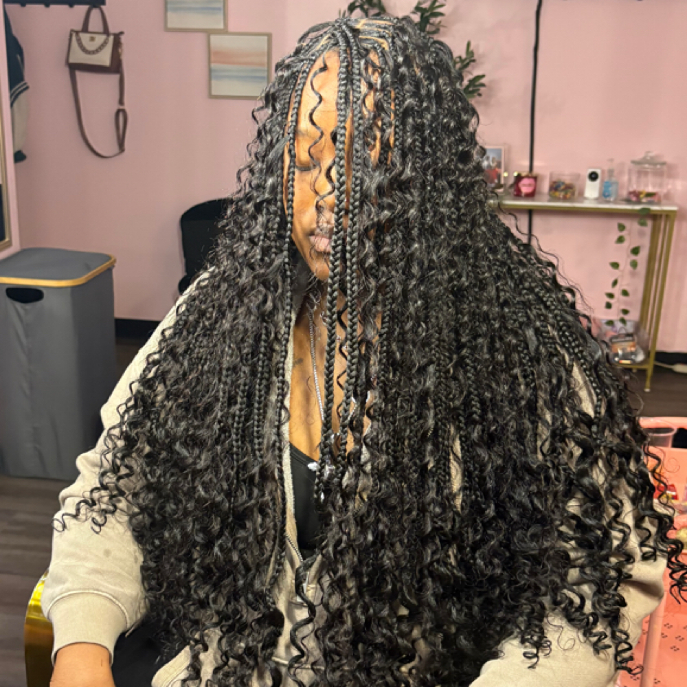 Boho Knotless Braids at TheRaiSlayzExperience in Houston, TX