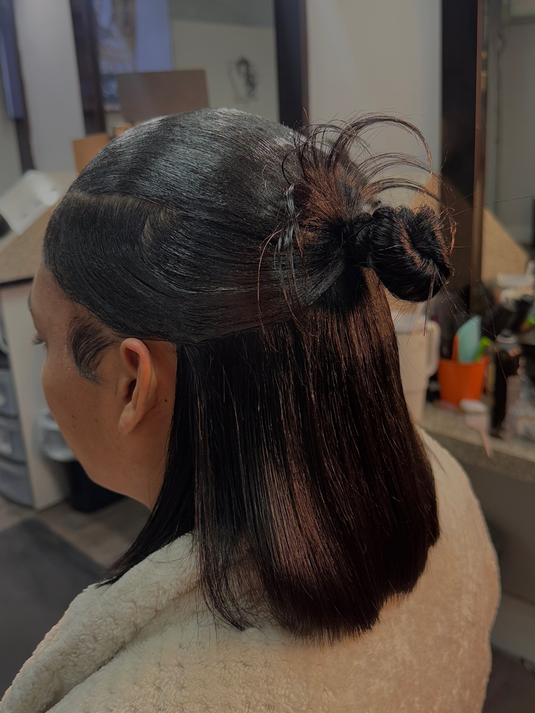 Half up half down Quickweave