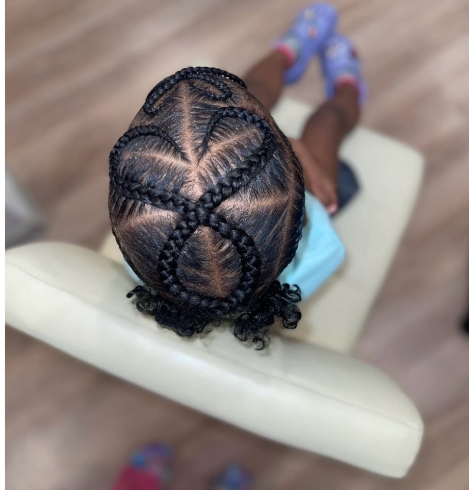 Kid Criss Cross Stitch Braids at A Daye’s Journei Beauty Bar in DeSoto, TX