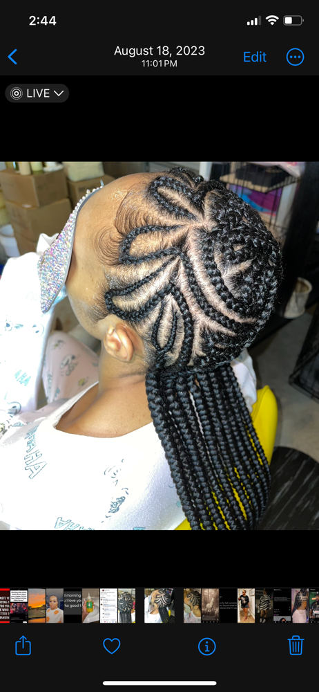 Design Braids with Hair Added at Queen Of The Crown in Charlotte, NC