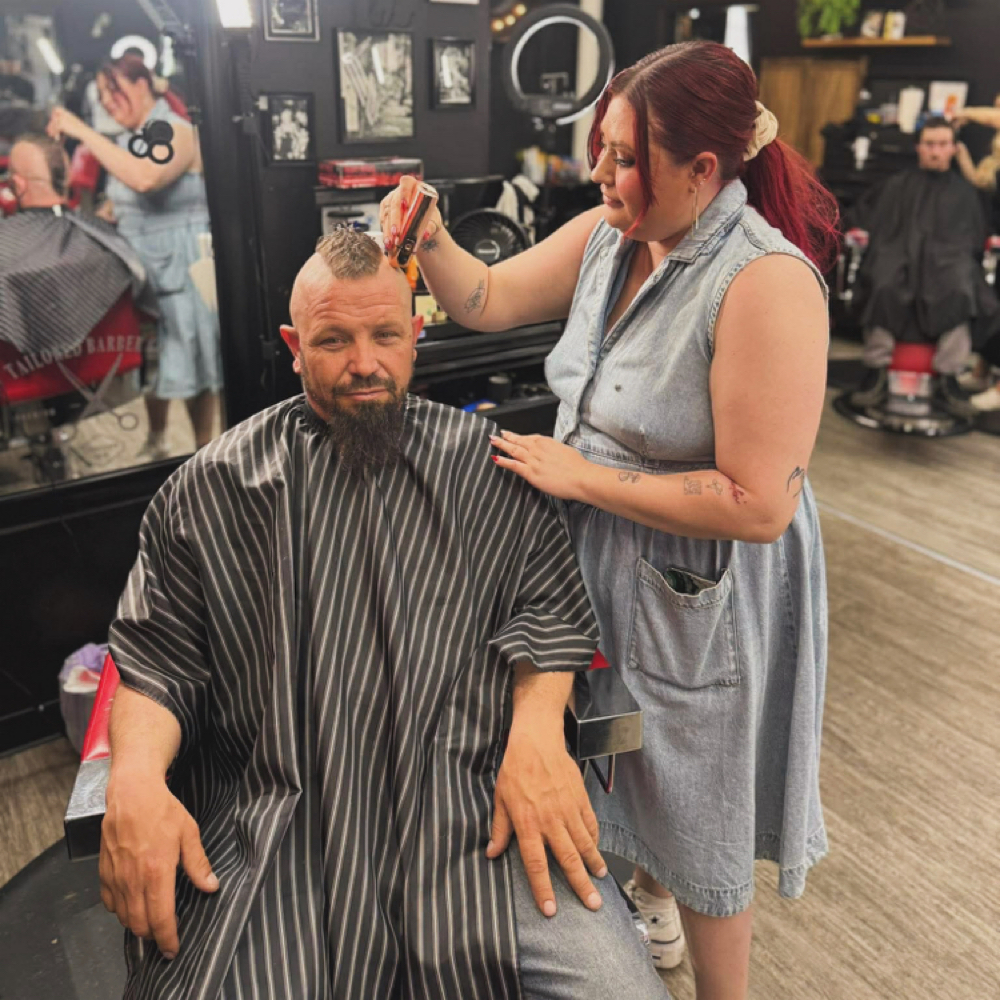 Haircut (BW) at Tailored Barber Co. in Roy, UT