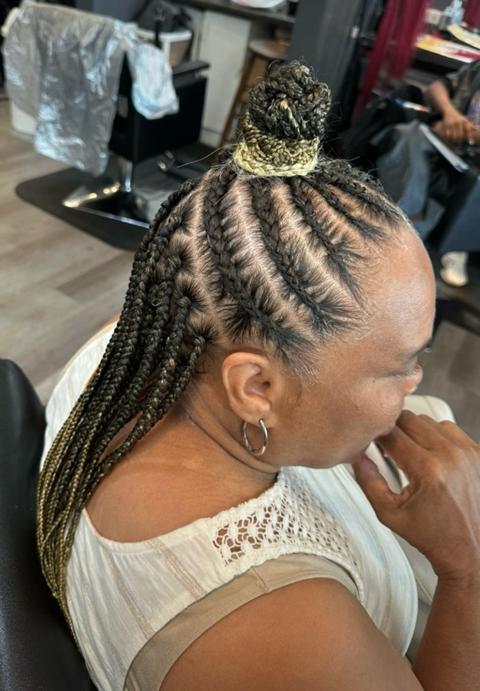 Half Up & Down Braid Style