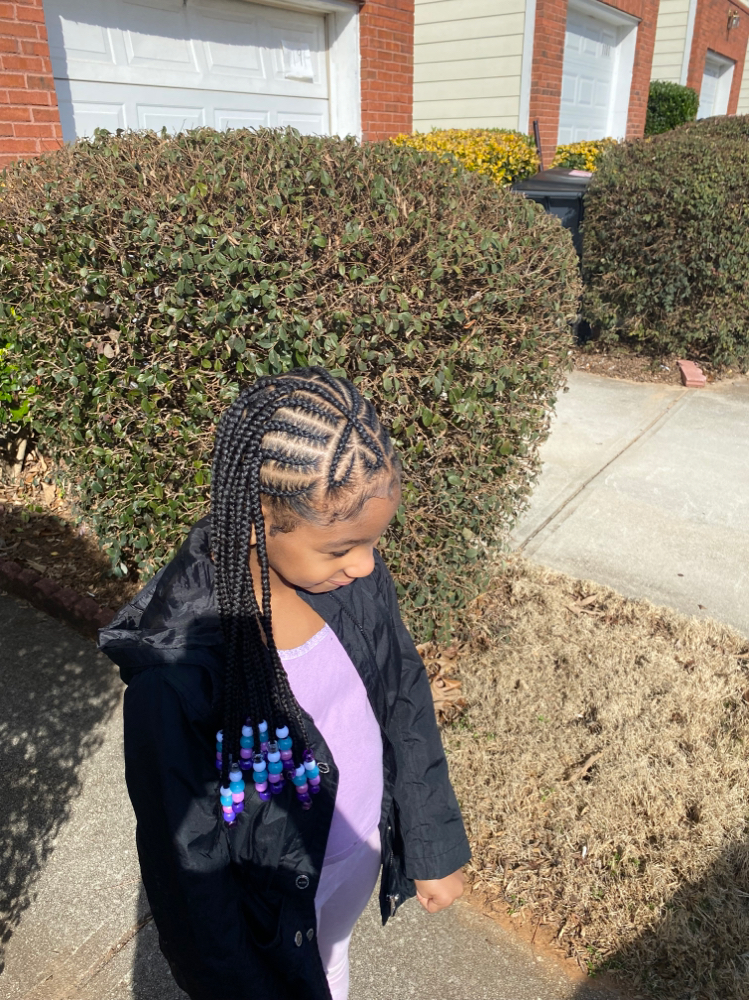 Scalp Braids And Knotless With Added Hair