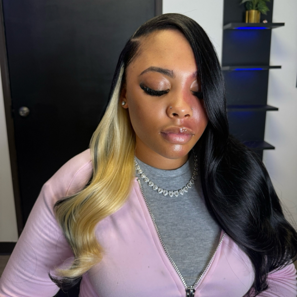Natural Part Quickweave at Gloss Hair Company in Dallas, TX