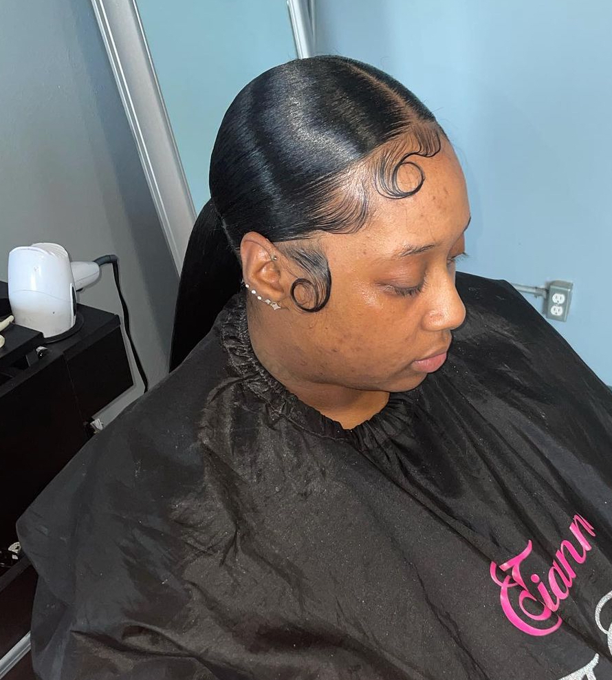 Pony Middle Part Extend Baby Hair