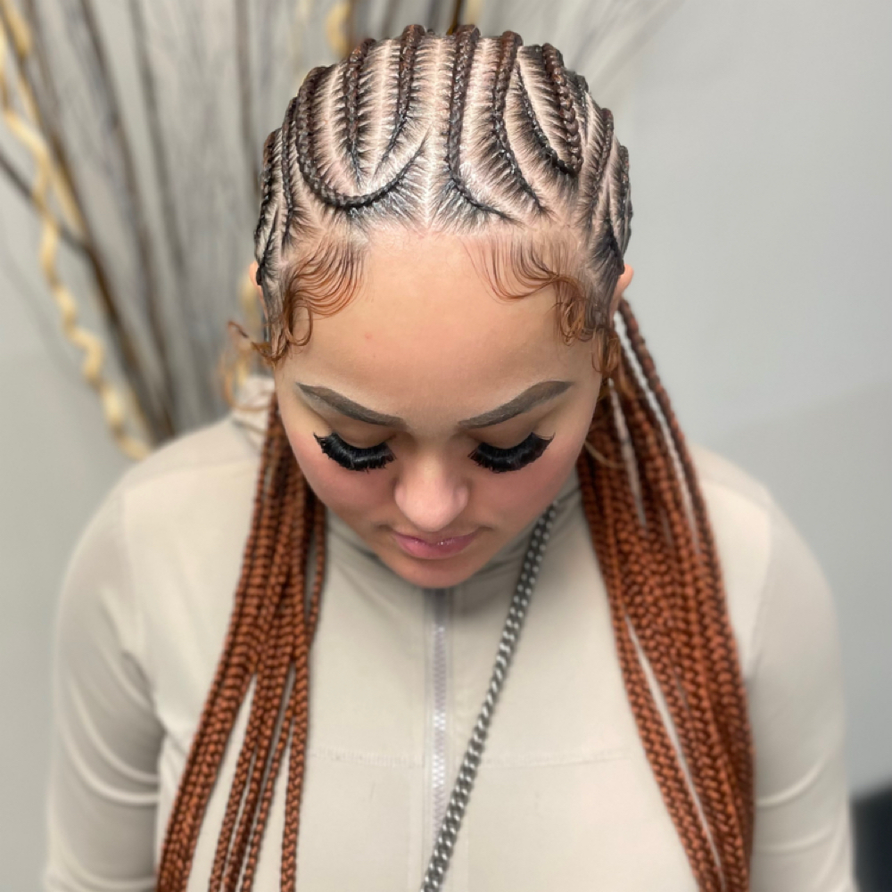 Feed-In Stitch Braids at Braid Therapy Studio in Wichita, KS