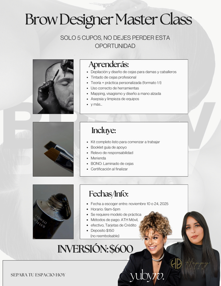 Brow Designer Masterclass at YubyRo in San Juan, PR