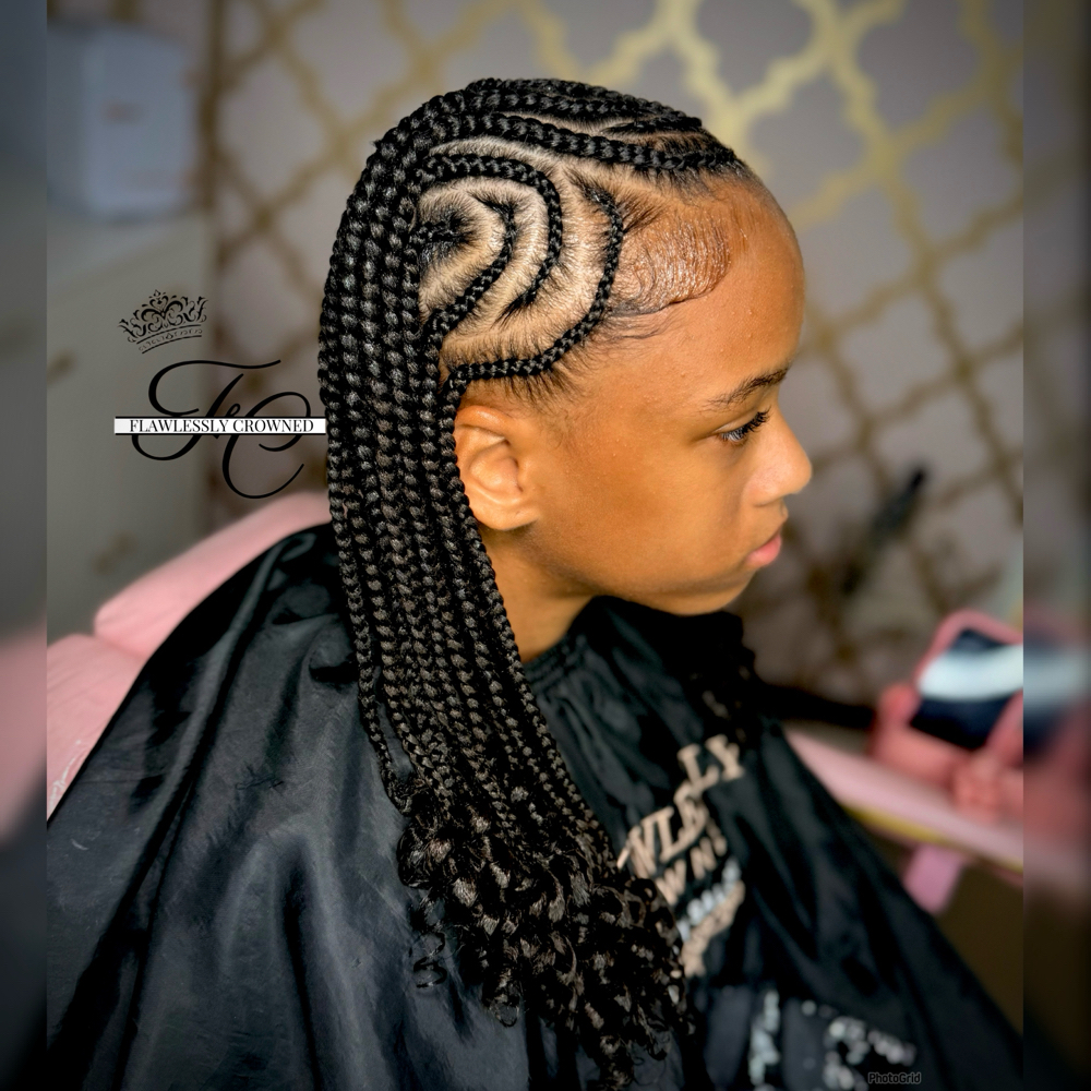 Fulani Braids W/ Knotless (Medium) at Flawlessly Crowned Beauty Salon in Chesapeake, VA