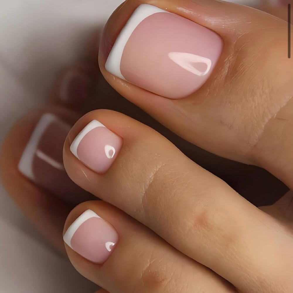 Gel French Pedicure at Bella Salon Edison in Edison, NJ