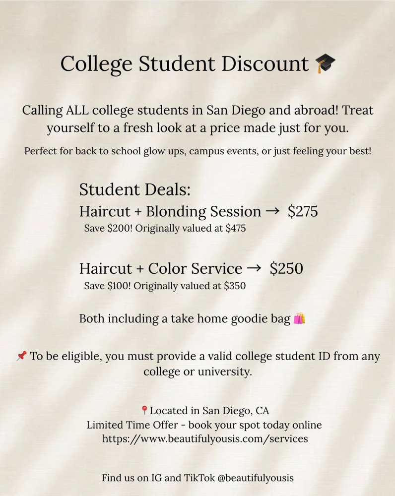 Student Haircut & Color