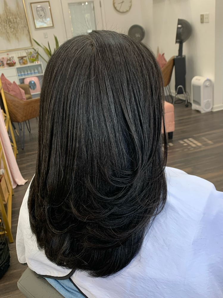 Silk Press w/ Haircut Or Trim