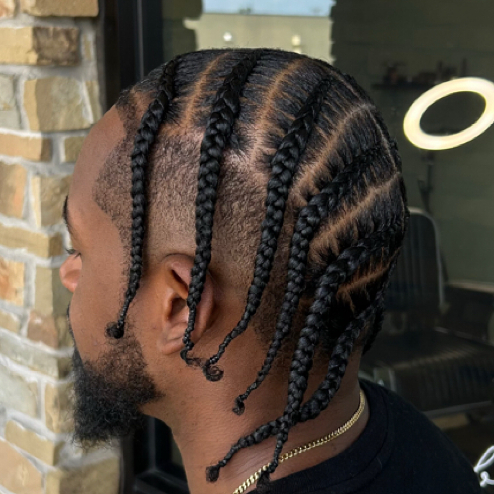 Stitch Braids + Haircut at Key Barbering in Houston, TX