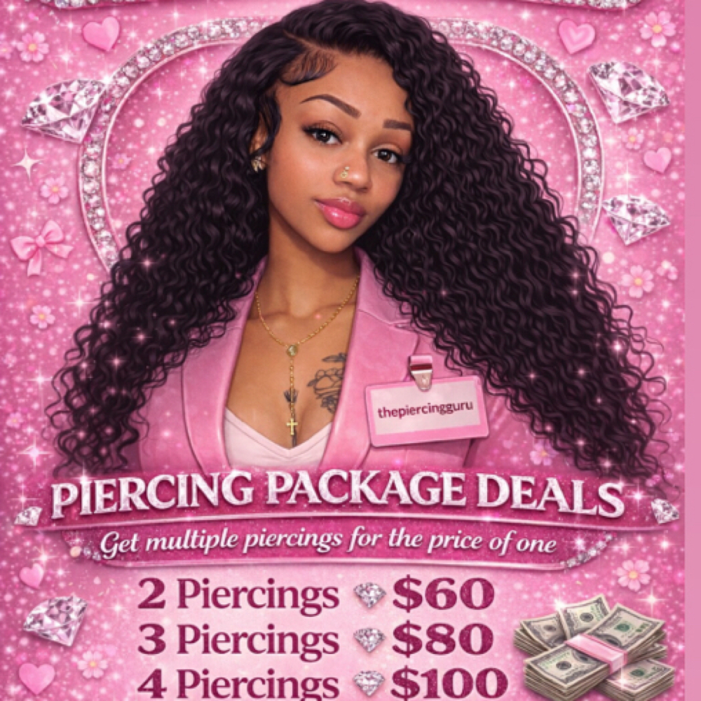 2 Piercings Deal at ThePiercingGuru By Nea Denise in Trafford, PA