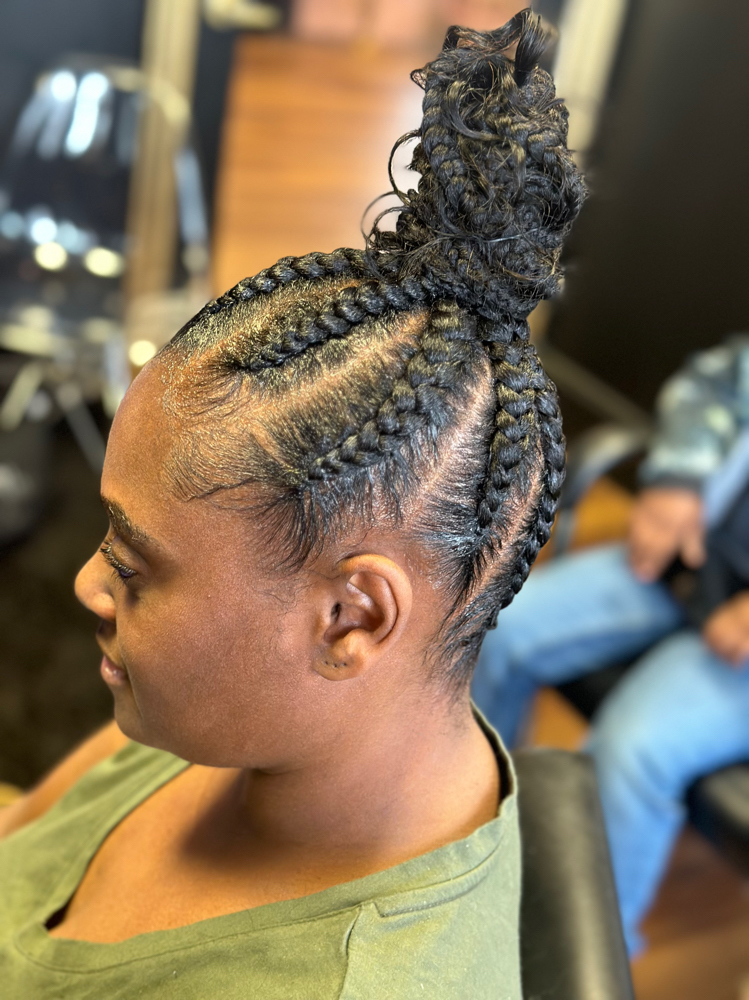 Messy Bun Feed in Braids