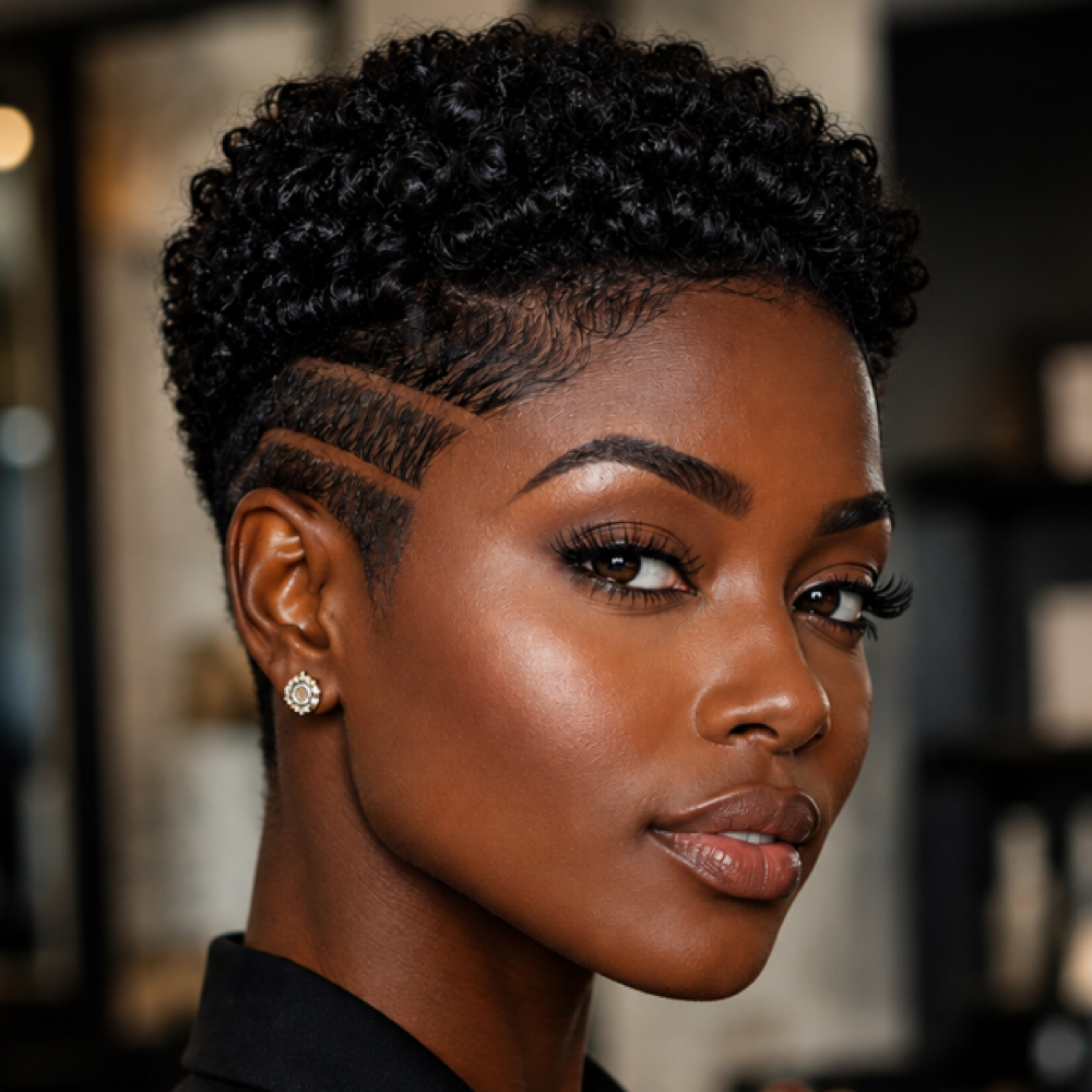MS. SHORT & NATURAL DIVA  CUT at The Barber Artist Studio in Round Rock, TX