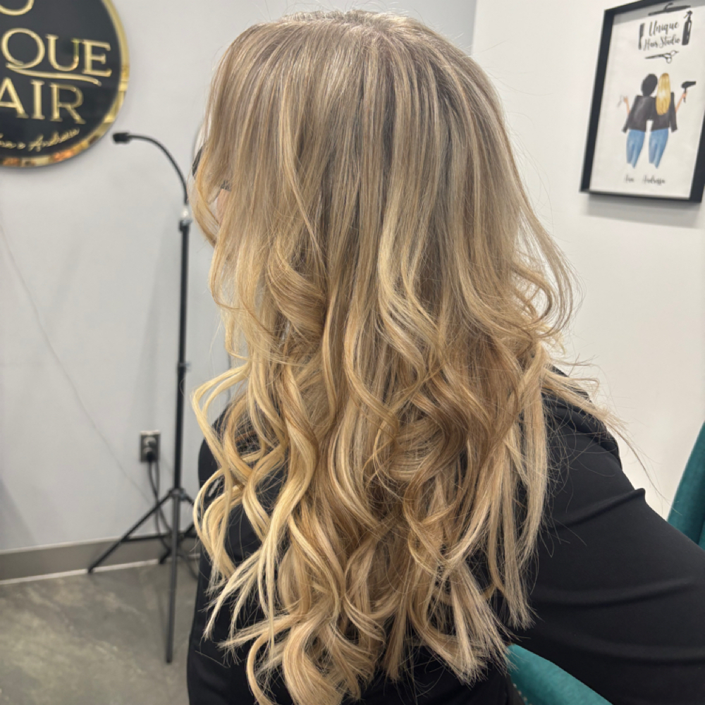 Highligths hair Cut And Blowou at Unique Hair Studio by Ana Pereira in Natick, MA