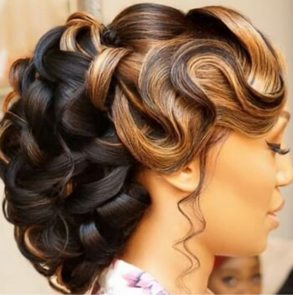 Updo for Weddings at Ta’Meca Corner At STUDIO 2904 in Goldsboro, NC