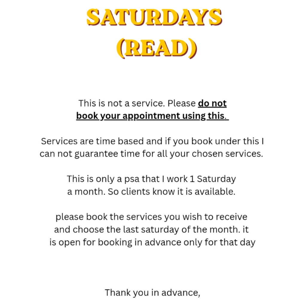 Weekend Appointment(Read Photo) at Pink Collar Wax in Worcester Massachusetts, MA