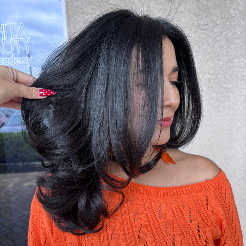 Gray coverage/color retouch (Bella) at Glossed Beauty Bar in Fort Myers, FL