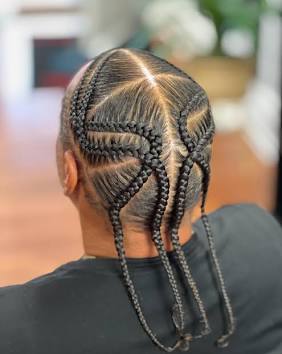 Men's Crossed Cornrow