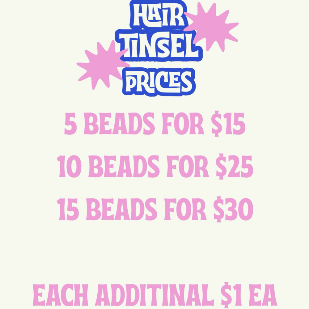 Hair tinsel at Booking site for Mely & Kaila in Lubbock, TX