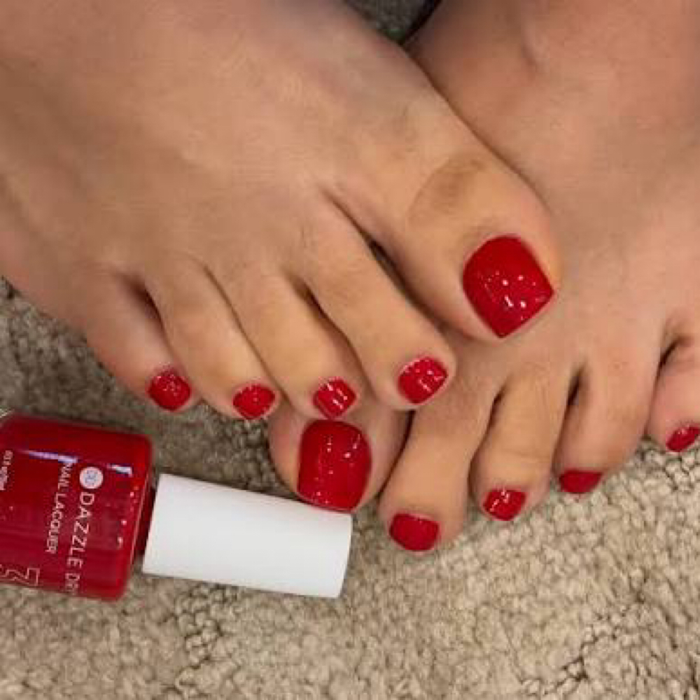 Dazzle Dry Pedicure at D2 Nails and Spa in Westford, MA