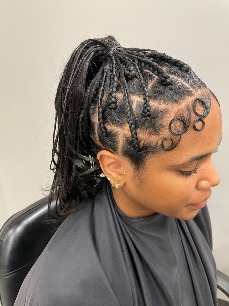 Large Knotless Braids Med Back at Queen Of The Crown in Charlotte, NC
