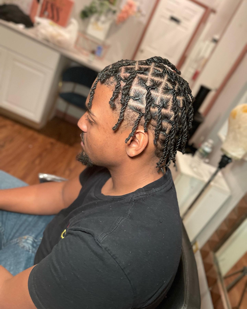Two Strand Twist Above The Ear