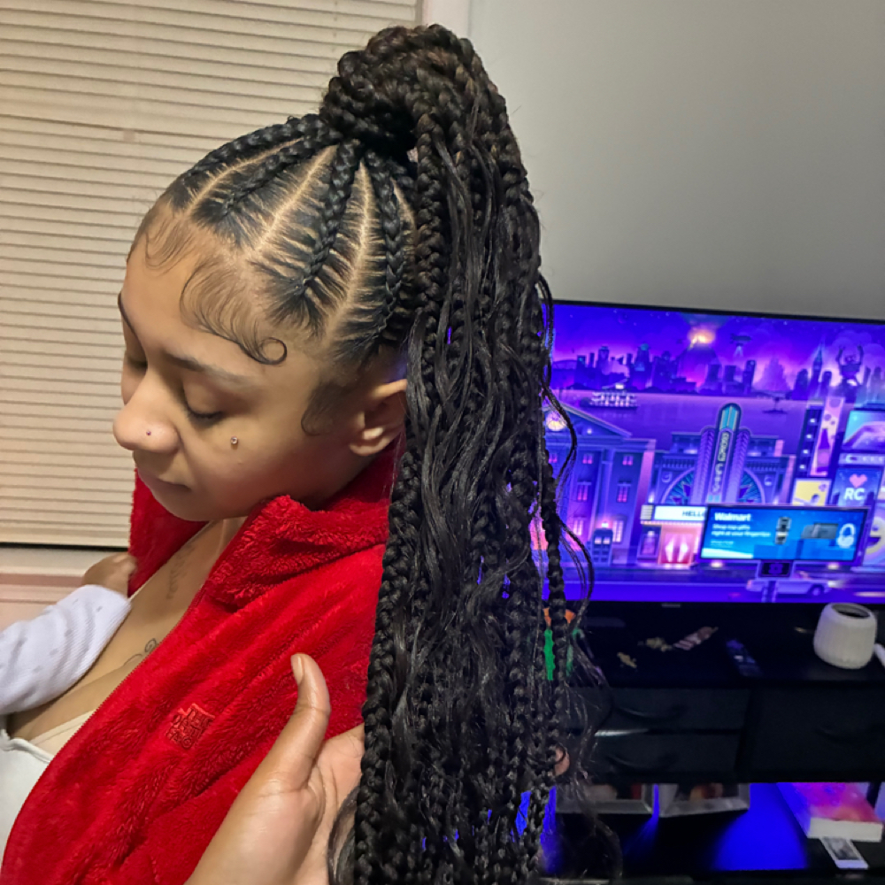 Large Braided Ponytail at BraidsByJinece in Wichita, KS