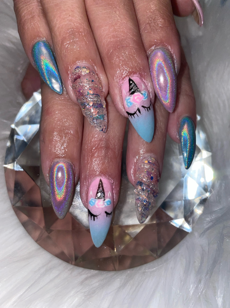 Unicorn Nail Art Add On at Chyna’s Nail Lounge in Dobbs Ferry, NY
