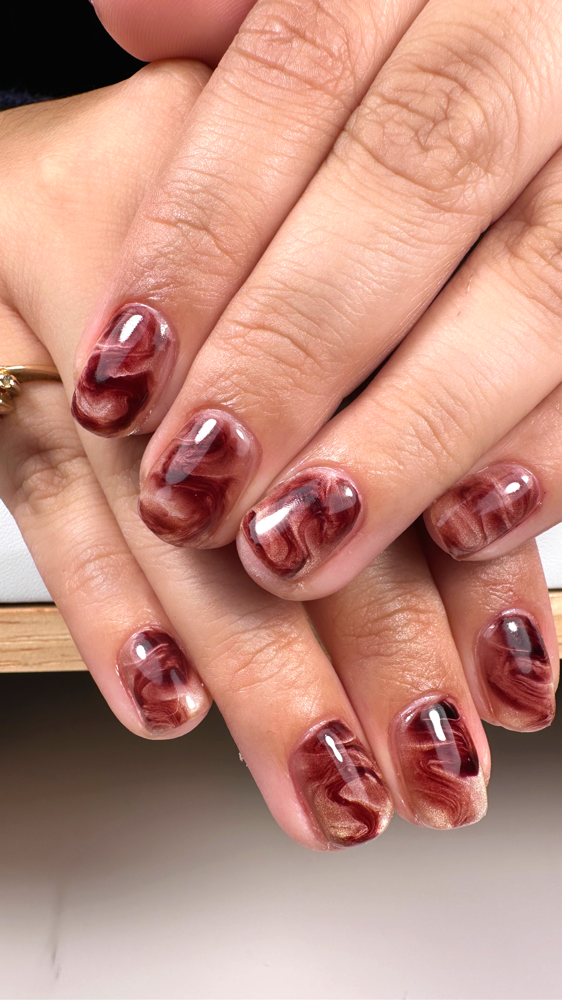 Russian Mani With Complex Art at The Nailiste in Tujunga, CA