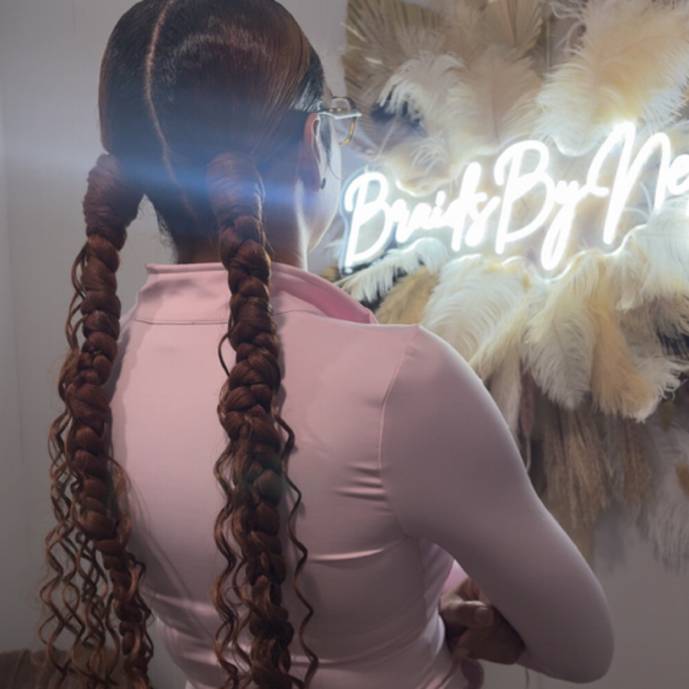 2 Ponytails Braided at Lush LLc in Greenville, RI