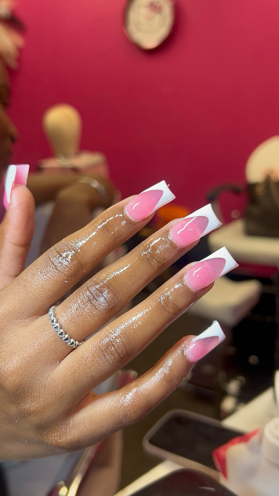 Medium Frenchtips at Leahthetech in Houston,Texas, TX