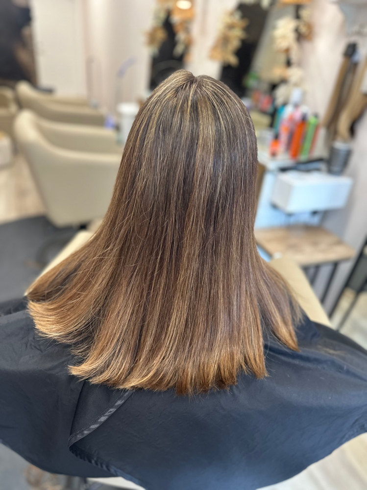 Full Highlight W/ Haircut & Style