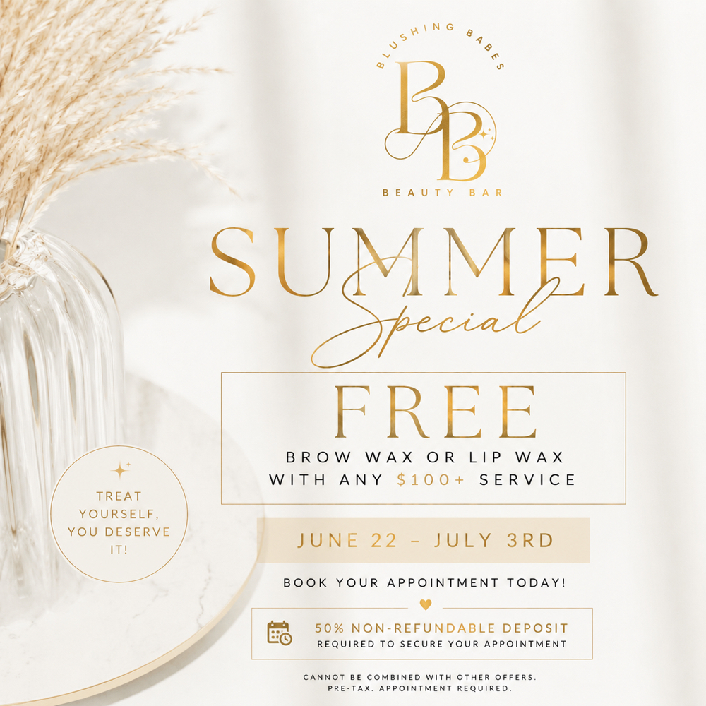 Free wax W/ $100+ service at Blushing Babes Beauty Bar in Weatherford, TX