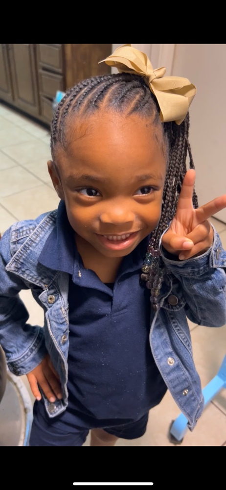Kids Braided Pony +Beads
