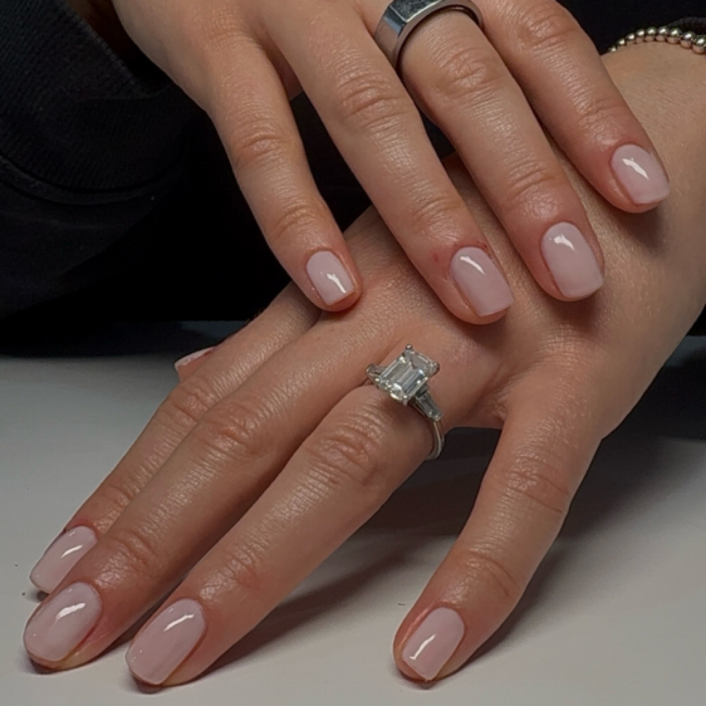 Basic Hard Gel overlay at Inspire Natural Nails in Boise, ID