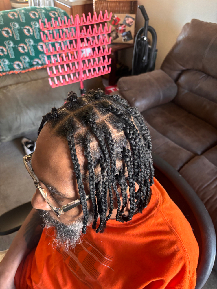 Mens Box braids With Hair Added at Hairbykenz406 in Missoula, MT