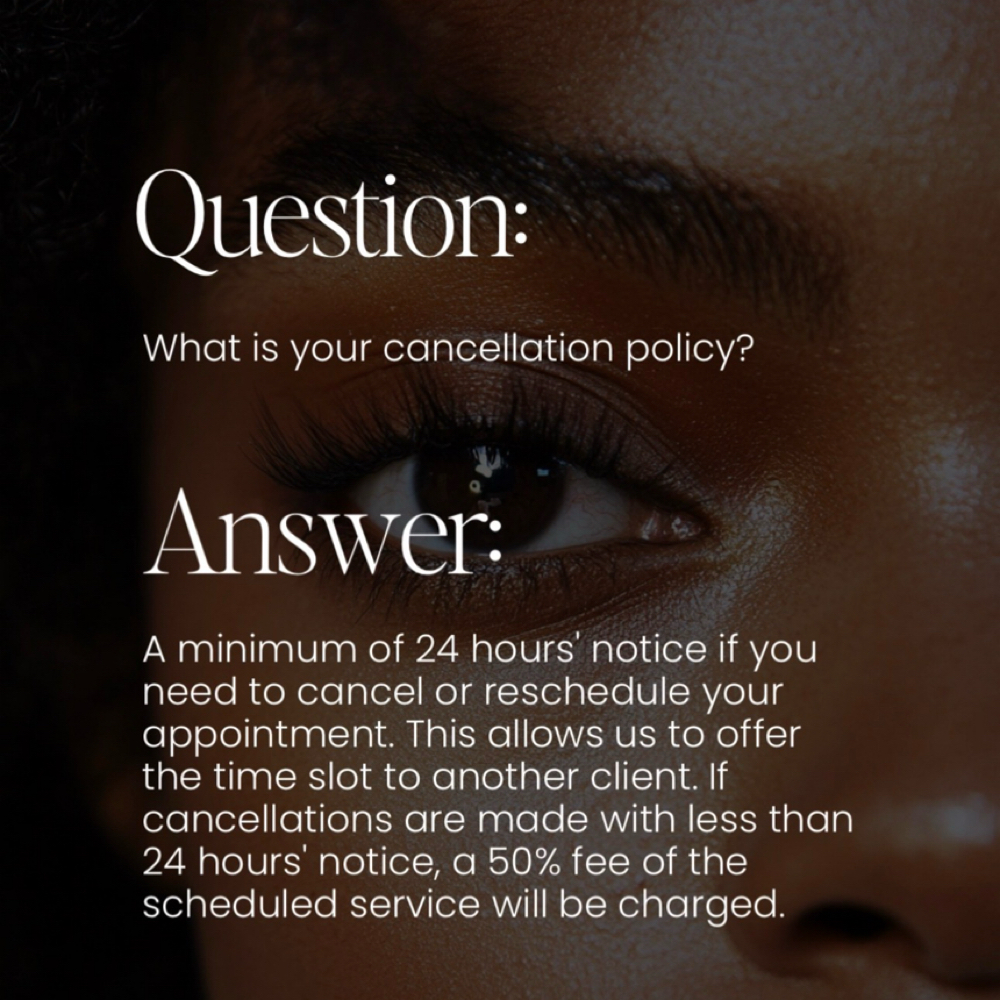 No Show Fee/Same Day Cancelation Fe at All Aesthetics Kare in Upland, CA