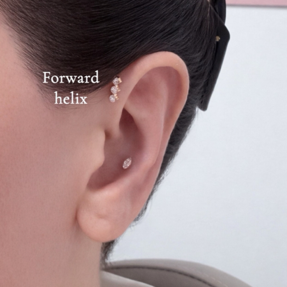 Forward helix at Timeless Jewels llc - Ear Piercing & Permanent jewelry in Dearborn, MI