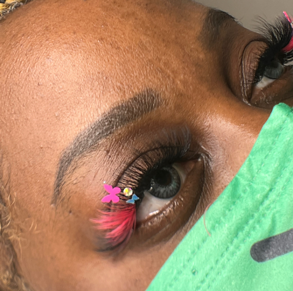color lash add on and lash decals at Shantii House Of Beauty Studio in Cary, NC